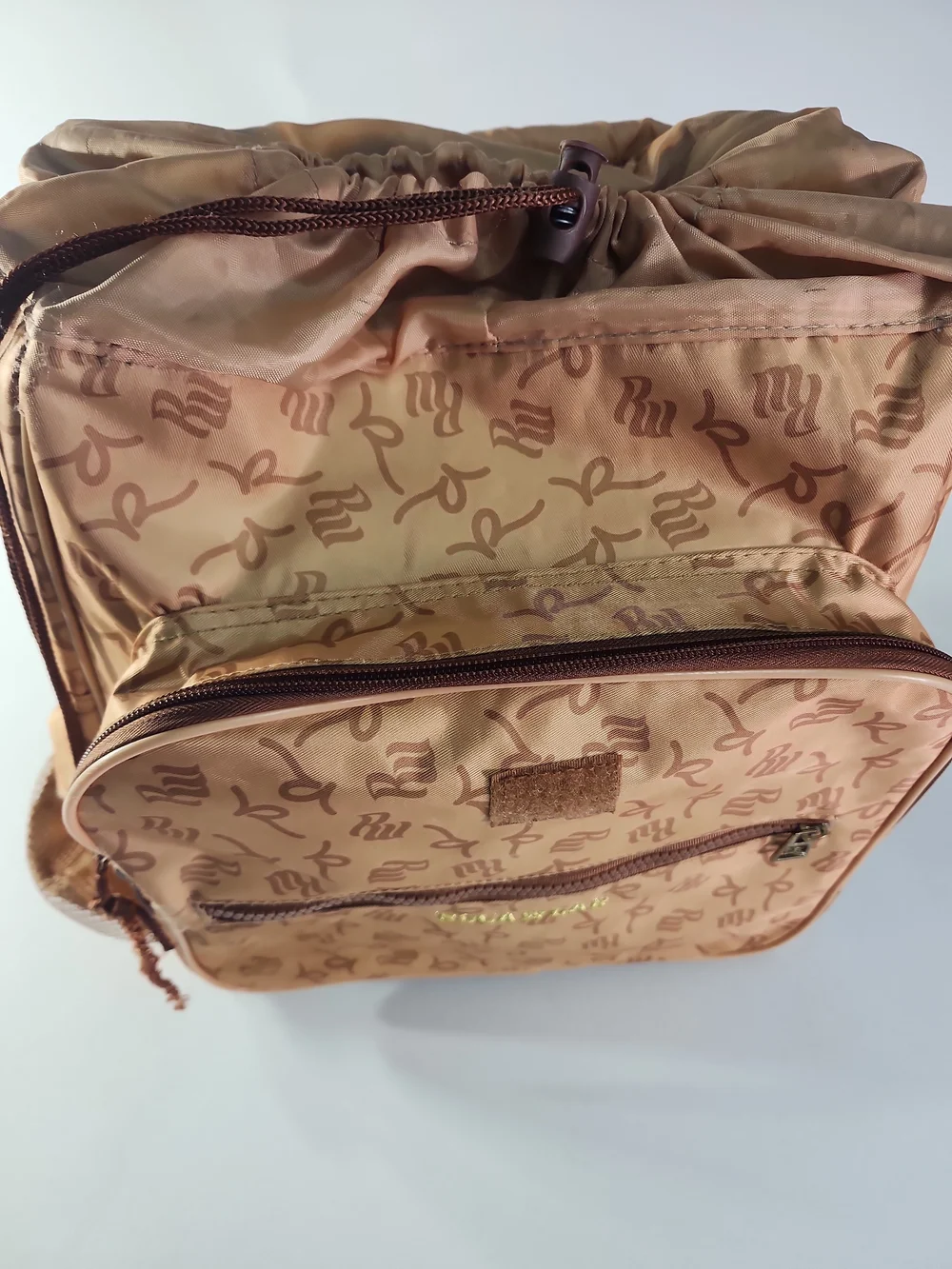 Rocawear Tan Monogram Logo Backpack